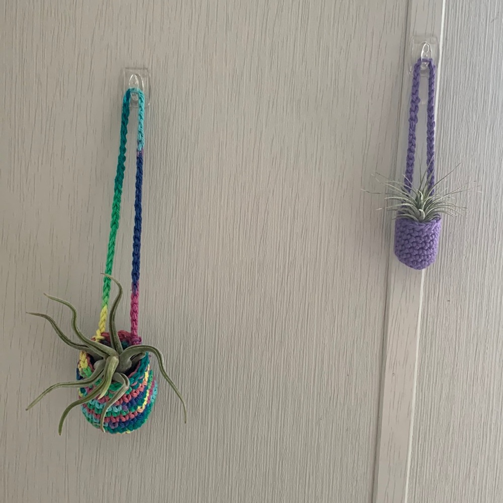 Handmade Set of 2 crochet air plant holders